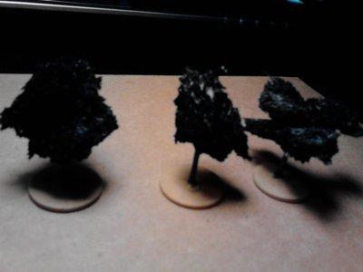 sponges painted black (branch color)